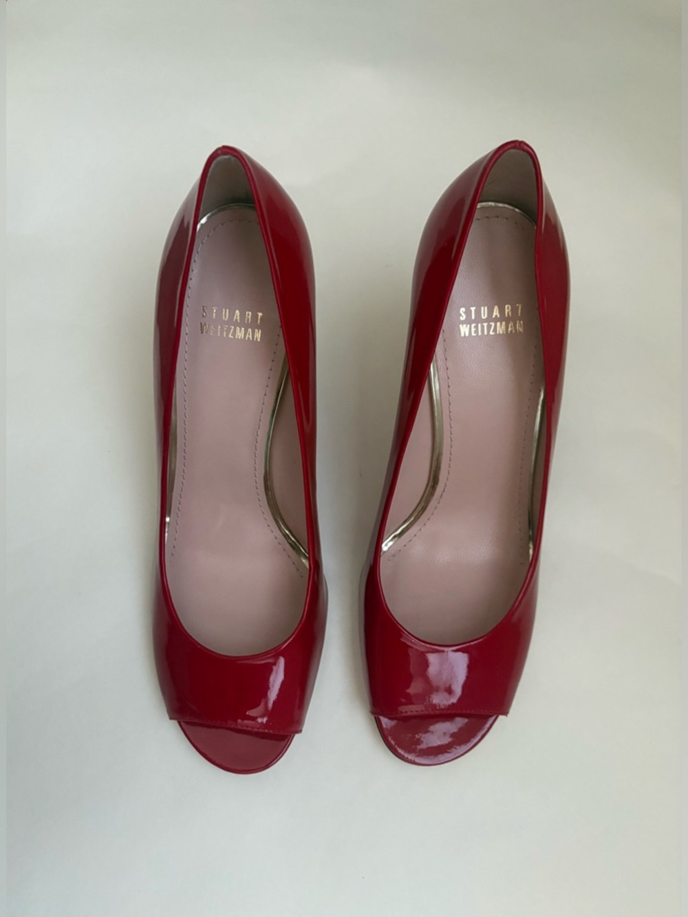 Stuart Weitzman Red Open Toe Heels/Pumps Size 7.5